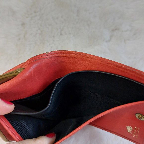 Vintage Lady Buxton Red Leather Clutch Short Wallet Pouch - Picture 8 of 12